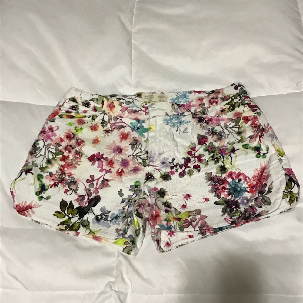 Zara girls floral shorts